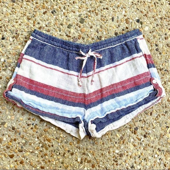 Indigo Rein Red White Blue Tie String Shorts M - Picture 1 of 5